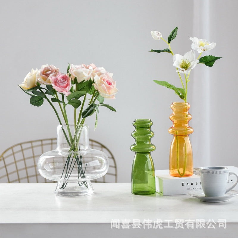 Art Decoration Candy Color Threaded Vase