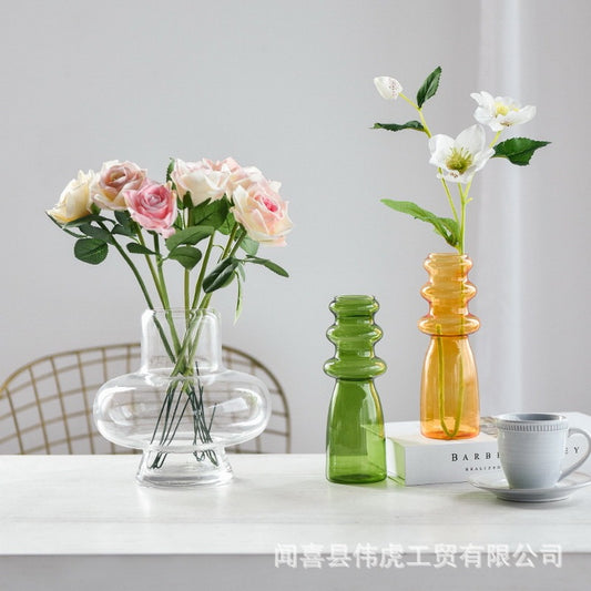 Art Decoration Candy Color Threaded Vase