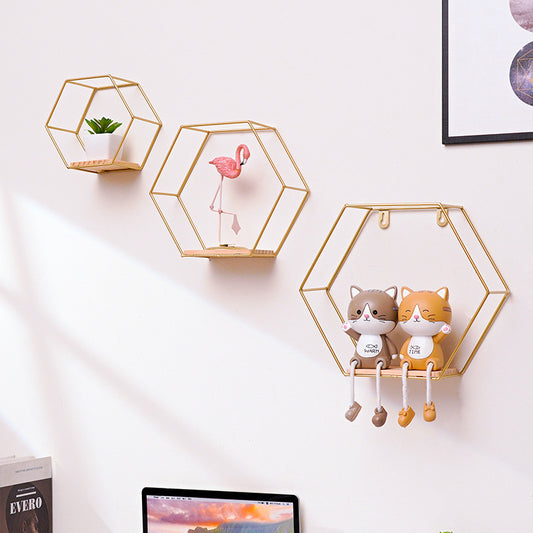 Hexagonal Style Wall Shelves