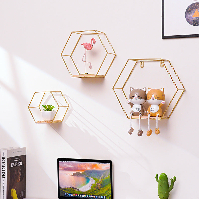 Hexagonal Style Wall Shelves