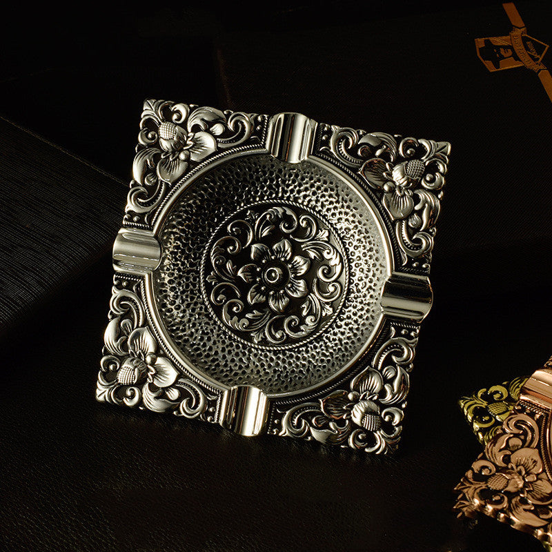 Vintage Pattern Ashtray Metal