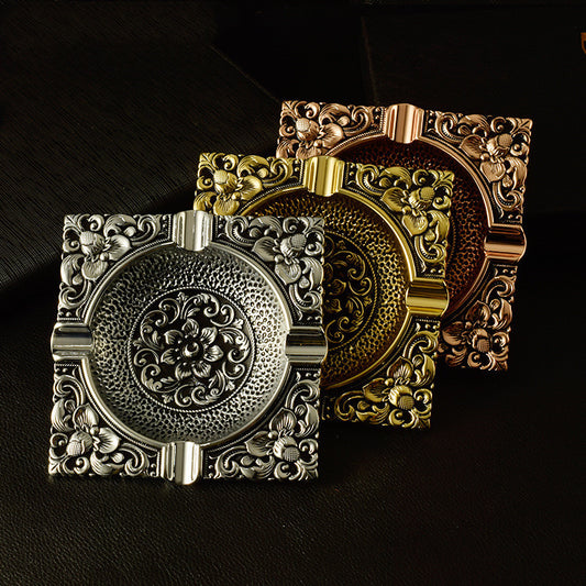 Vintage Pattern Ashtray Metal