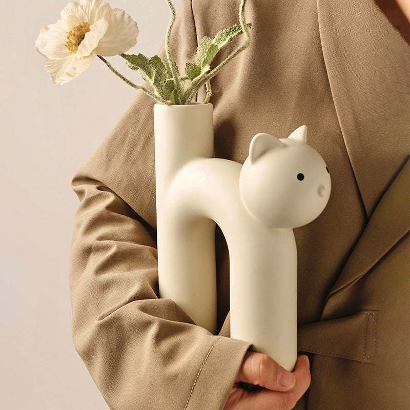 Tube Cat Vase
